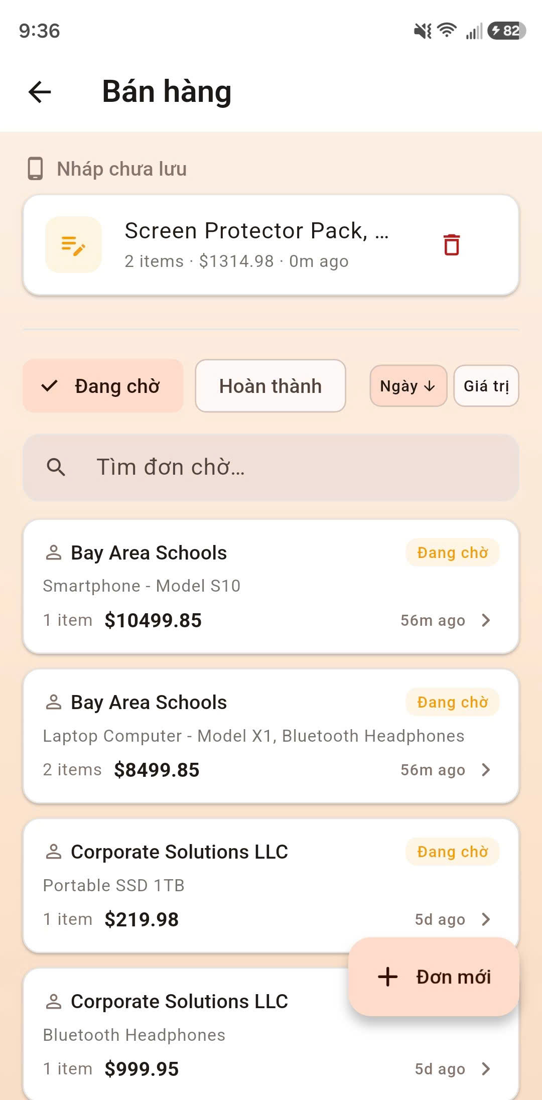 Giỏ bán hàng và luồng thanh toán trên di động 2